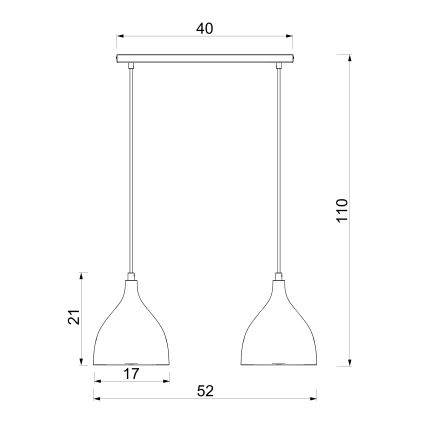 Pakabinamas šviestuvas su laidu NOAK CLASSIC 2xE27/15W/230V bordo