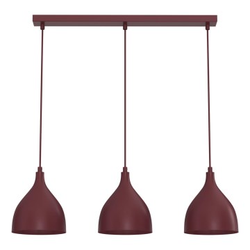 Pakabinamas šviestuvas su laidu NOAK CLASSIC 3xE27/15W/230V bordo