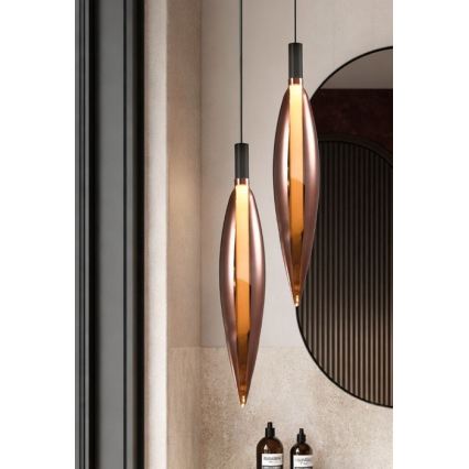 Pakabinamas šviestuvas su laidu NORDIC 1xG9/5W/230V juodas/varinis