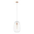 Pakabinamas šviestuvas su laidu OVELLA 1xE27/15W/230V skersmuo 25 cm kreminė/pušies apdaila