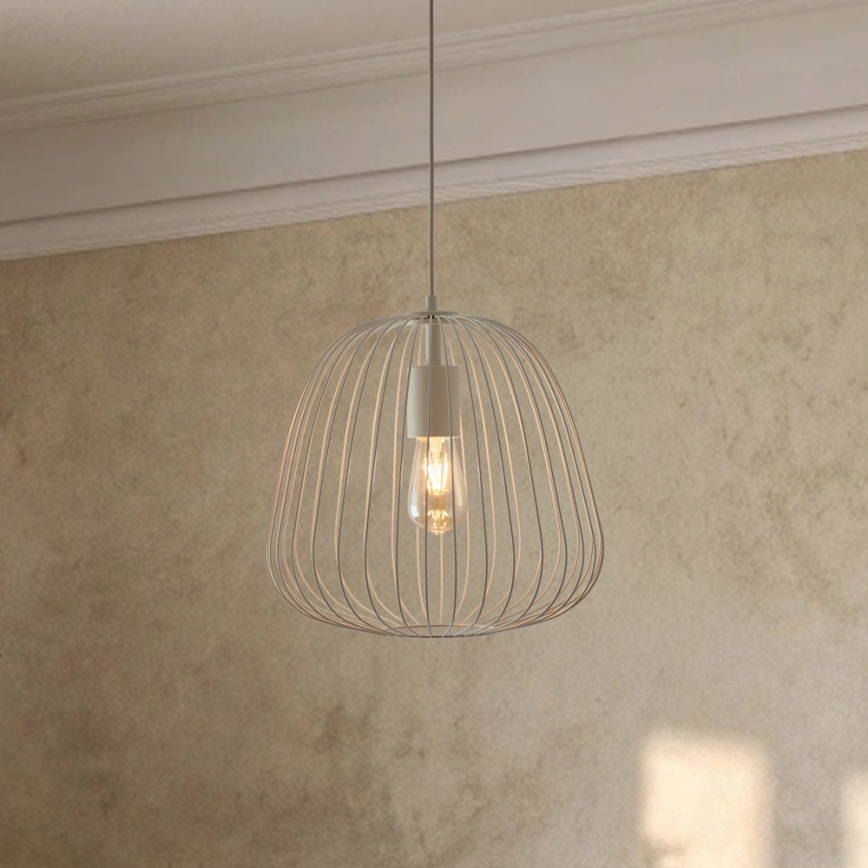 Pakabinamas šviestuvas su laidu OVELLA 1xE27/15W/230V skersmuo 36 cm kreminė