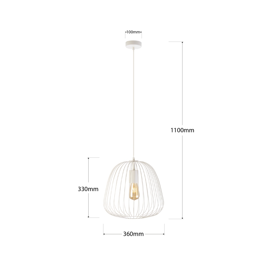Pakabinamas šviestuvas su laidu OVELLA 1xE27/15W/230V skersmuo 36 cm kreminė