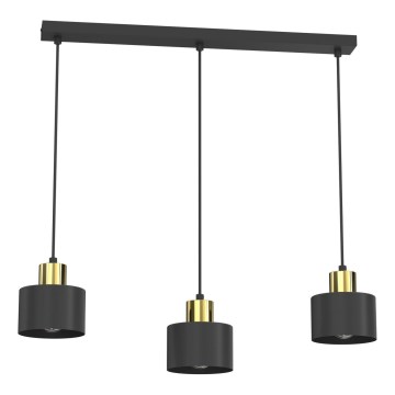 Pakabinamas šviestuvas su laidu PARKLA 3xE27/15W/230V juodas