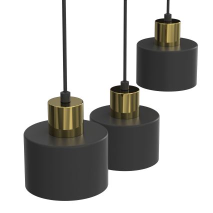 Pakabinamas šviestuvas su laidu PARKLA 3xE27/15W/230V juodas
