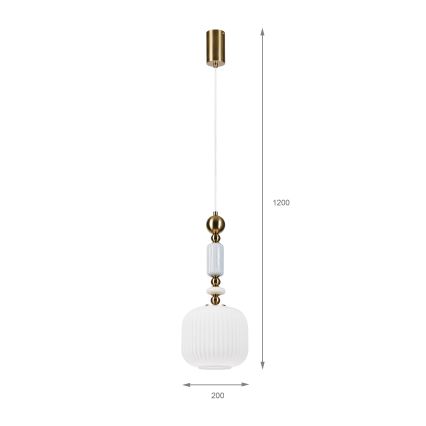 Pakabinamas šviestuvas su laidu ROYAL 1xE27/15W/230V auksinė/balta