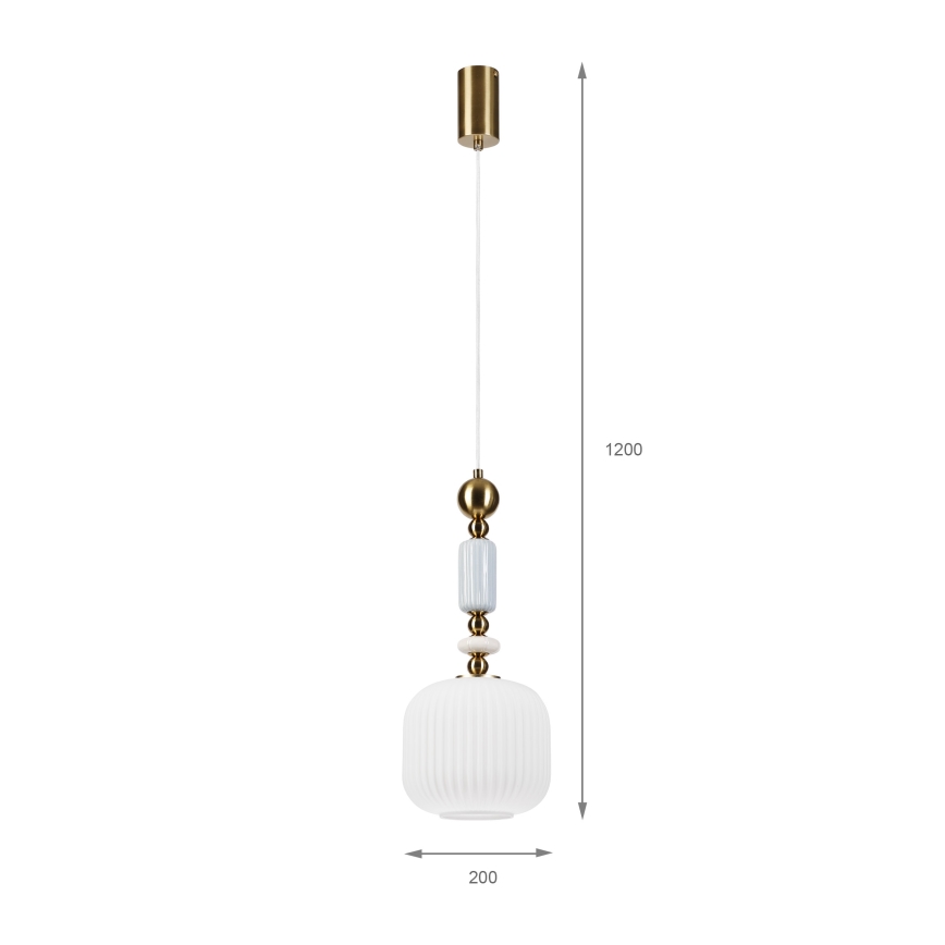 Pakabinamas šviestuvas su laidu ROYAL 1xE27/15W/230V auksinė/balta