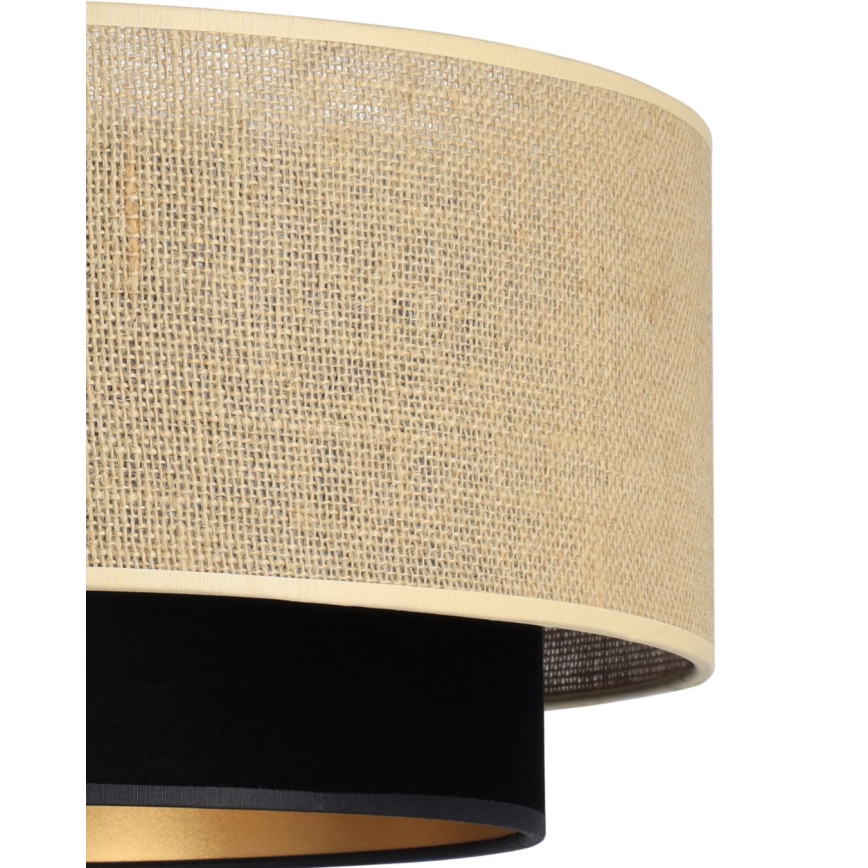 Pakabinamas šviestuvas su laidu SARTA 1xE27/60W/230V, skersmuo 45 cm, juodas/džiutas