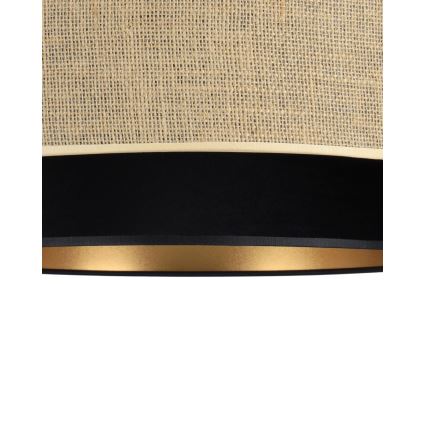 Pakabinamas šviestuvas su laidu SARTA 1xE27/60W/230V, skersmuo 45 cm, juodas/džiutas