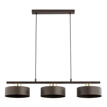 Pakabinamas šviestuvas su laidu SELIA 3xE27/15W/230V rudas