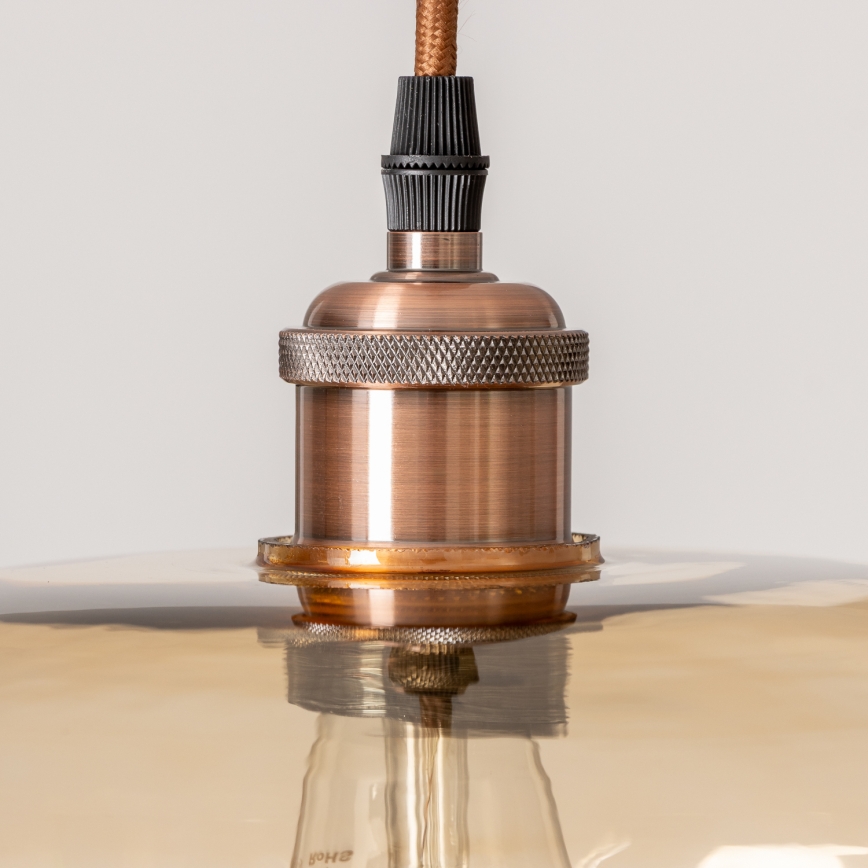 Pakabinamas šviestuvas su laidu SEVENTIES E27/60W/230V, dūminė/ruda