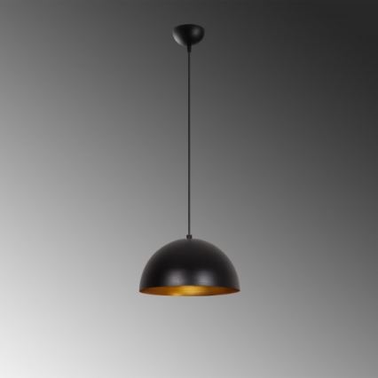 Pakabinamas šviestuvas su laidu SIVANI 1xE27/40W/230V, skersmuo 30 cm, juodas/varinis
