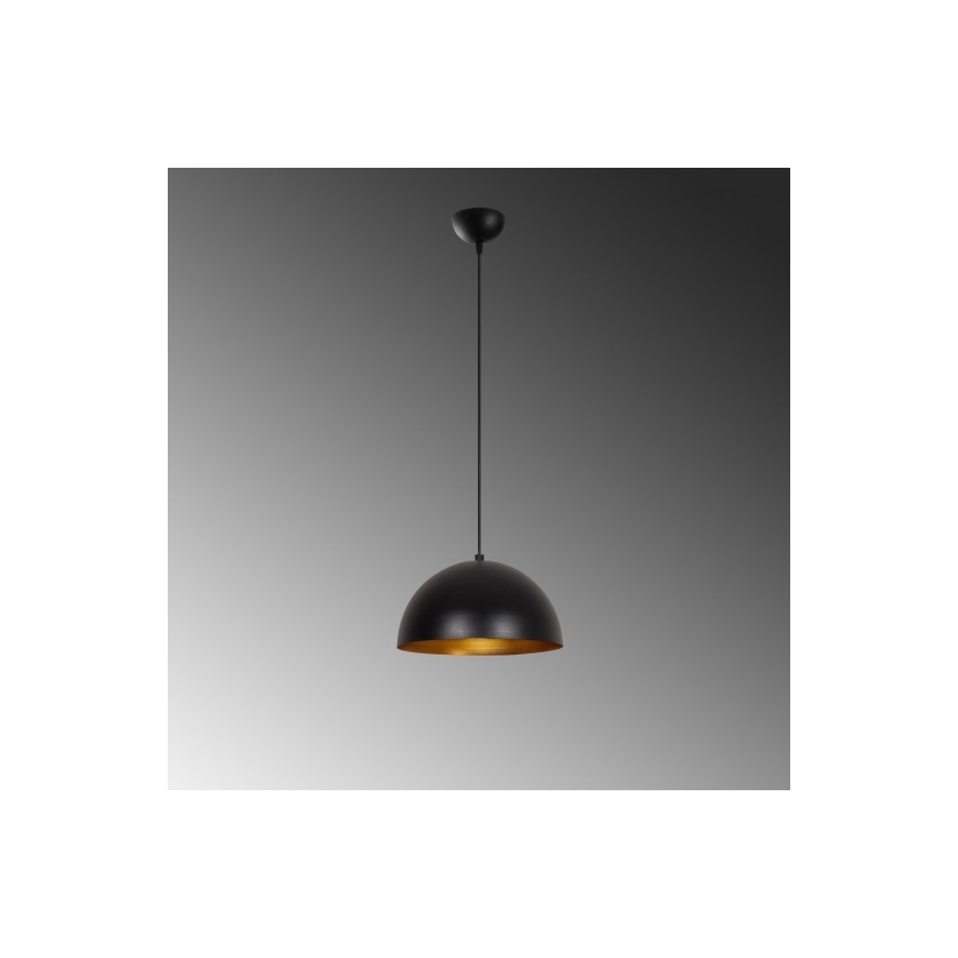 Pakabinamas šviestuvas su laidu SIVANI 1xE27/40W/230V, skersmuo 30 cm, juodas/varinis