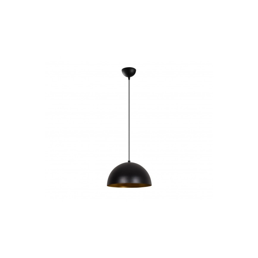 Pakabinamas šviestuvas su laidu SIVANI 1xE27/40W/230V, skersmuo 30 cm, juodas/varinis