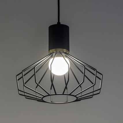 Pakabinamas šviestuvas su laidu SOLANO 3xE27/15W/230V juodas/auksinis