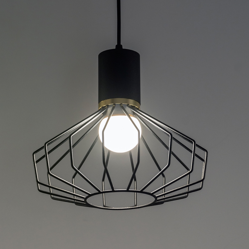 Pakabinamas šviestuvas su laidu SOLANO 3xE27/15W/230V juodas/auksinis