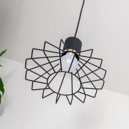 Pakabinamas šviestuvas su laidu SOLANO 3xE27/15W/230V juodas/auksinis