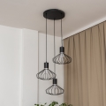 Pakabinamas šviestuvas su laidu SOLANO 3xE27/15W/230V juodas/blizgus chromas