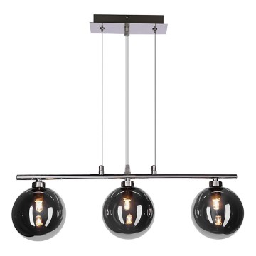 Pakabinamas šviestuvas su laidu SOMUL 3xG9/20W/230V dūminė juoda