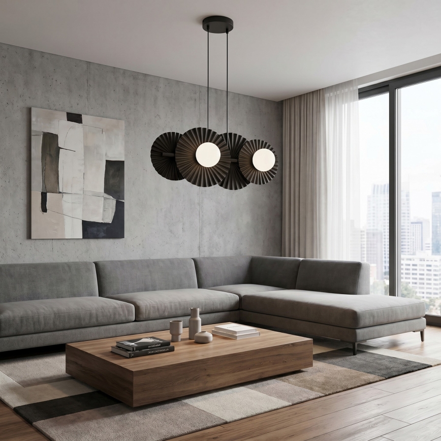Pakabinamas šviestuvas su laidu UMBRA 4xG9/8W/230V juodas