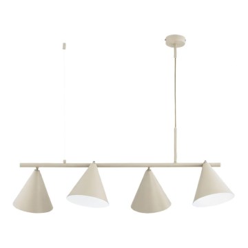 Pakabinamas šviestuvas su laidu ZELTA 4xE27/15W/230V smėlio spalvos