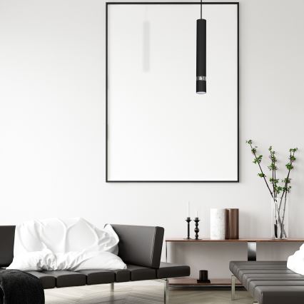 Pakabinamas šviestuvas su trosu JOKER 1xGU10/25W/230V juodas/blizgus chromas