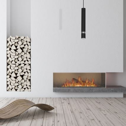 Pakabinamas šviestuvas su trosu JOKER 1xGU10/25W/230V juodas/blizgus chromas