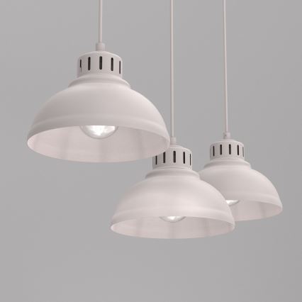 Pakabinamas šviestuvas SVEN su laidu 3xE27/15W/230V, kreminis