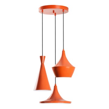 Pakabinamas šviestuvas TOM su laidu 3xE27/40W/230V, oranžinis