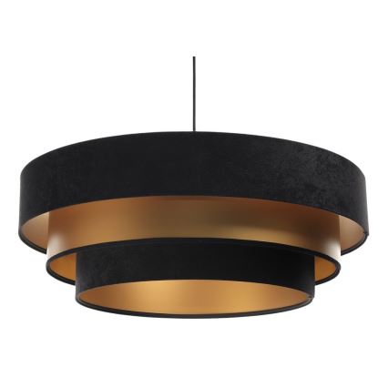 Pakabinamas šviestuvas ant laido TRINITI 1xE27/60W/230V juoda/auksinė
