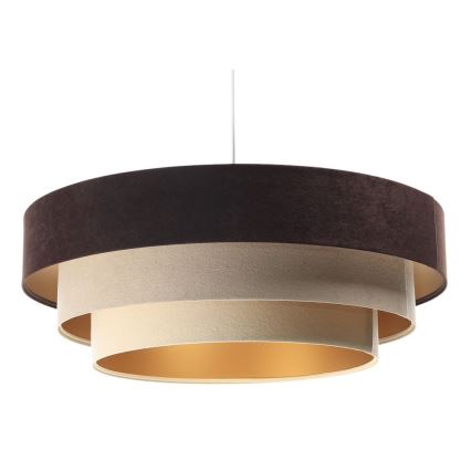 Pakabinamas šviestuvas ant laido TRINITI 1xE27/60W/230V ruda/kreminė/auksinė
