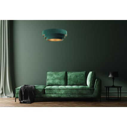 Pakabinamas šviestuvas ant laido TRINITI 1xE27/60W/230V žalia/auksinė
