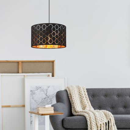 Pakabinamas šviestuvas ULLE su laidu, 1xE27/15W/230V, juodas