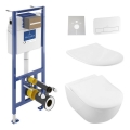 Pakabinamas unitazas SUBWAY + tualeto sėdynė SoftClose SUBWAY + nuleidimo mygtukas VICONNECT + potinkinis modulis VICONNECT + izoliacinė tarpinė VICONNECT