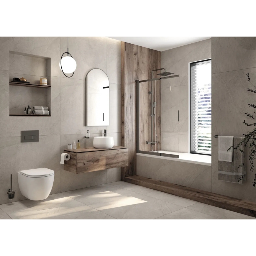 Pakabinamas unitazas ROUND + tualeto sėdynė SoftClose ROUND + nuleidimo mygtukas SIGMA + potinkinis modulis + izoliacinis tarpiklis