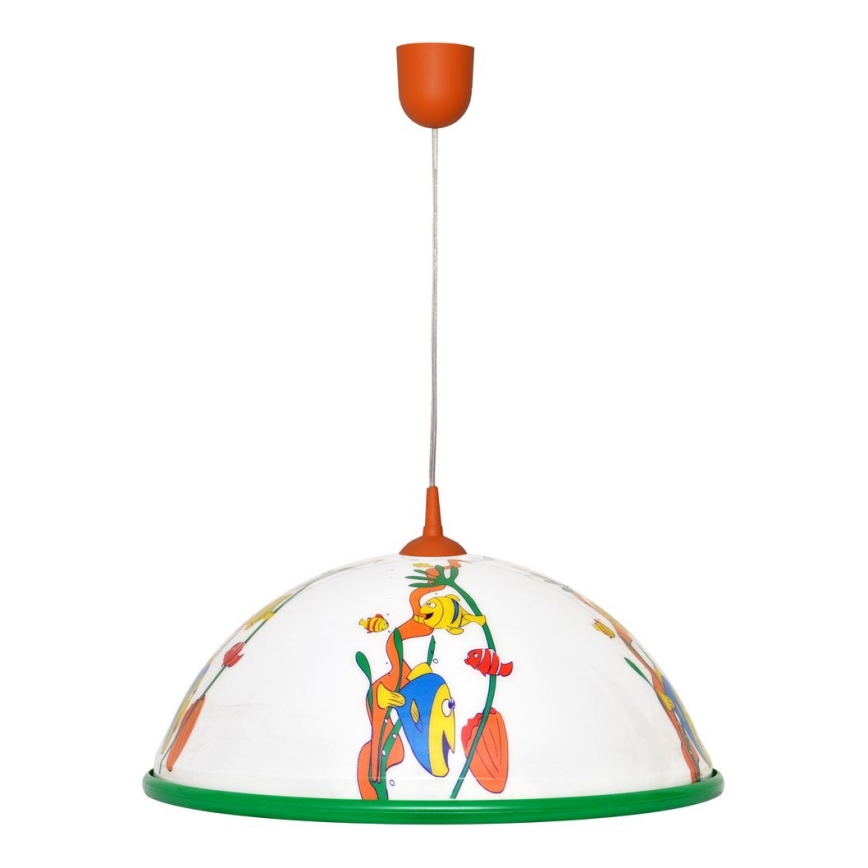 Pakabinamas vaikiškas šviestuvas, kabinamas ant virvės FISH 1x27/15W/230V