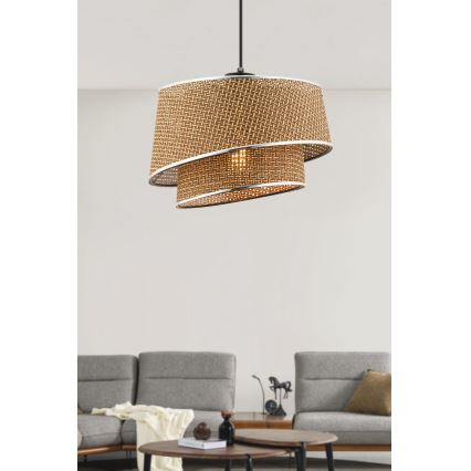Pakabinamasis šviestuvas BARETTE 1xE27/60W/230V rudas/švytintis chromas