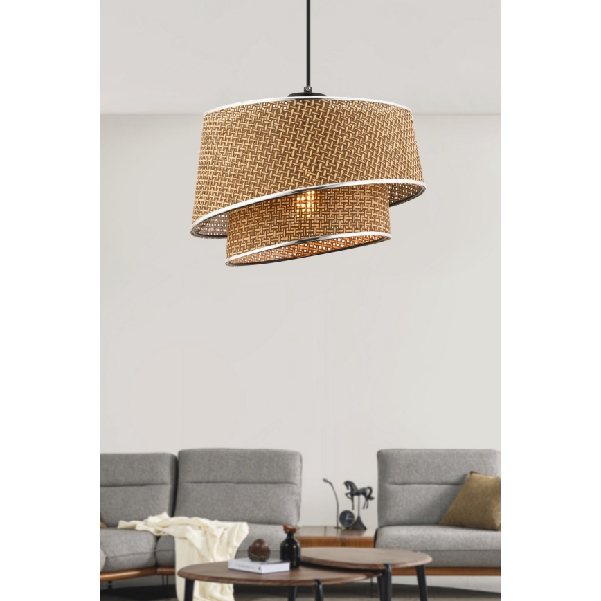 Pakabinamasis šviestuvas BARETTE 1xE27/60W/230V rudas/švytintis chromas