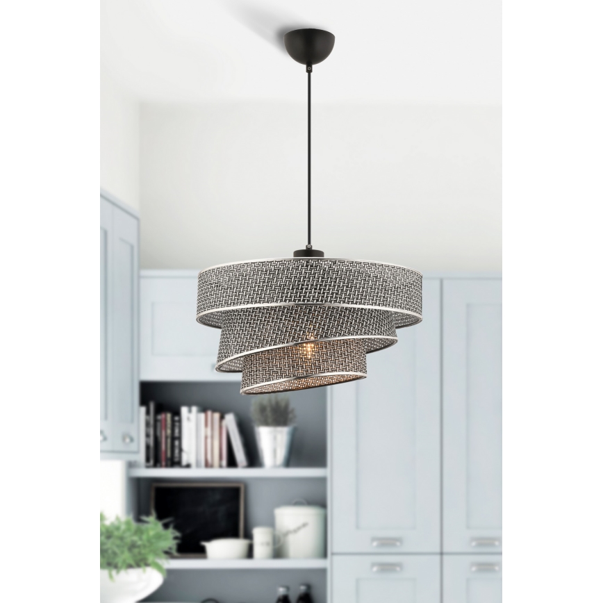 Pakabinamasis šviestuvas COUPER 1xE27/60W/230V pilkas/spindinčio chromo