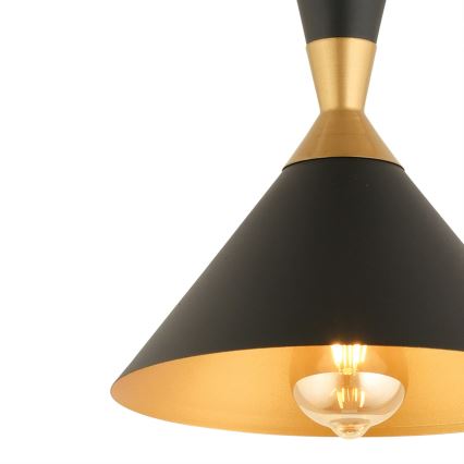 Pakabos šviestuvas MONZA 1xE27/40W/230V Ø 25 cm juoda/aukso