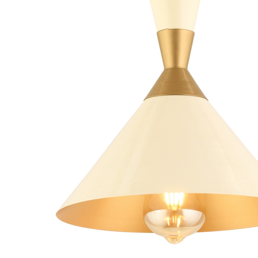Pakabos šviestuvas MONZA 1xE27/40W/230V Ø 25 cm kreminė/aukso