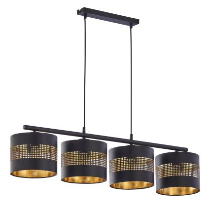 Pakaitinis abažūras liustrai BOGART E27 skersm. 16 cm juoda/auksinė