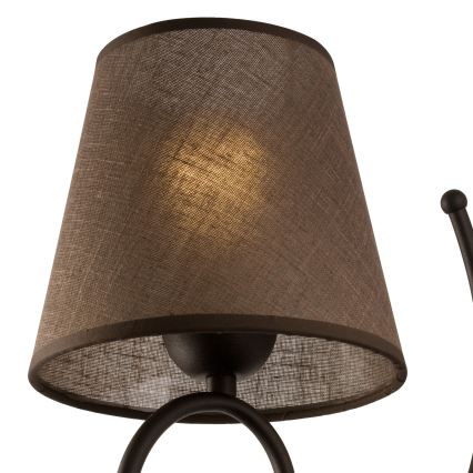 Pakaitinis sieninio šviestuvo gaubtas LORENZO E27 diametras 16 cm ruda