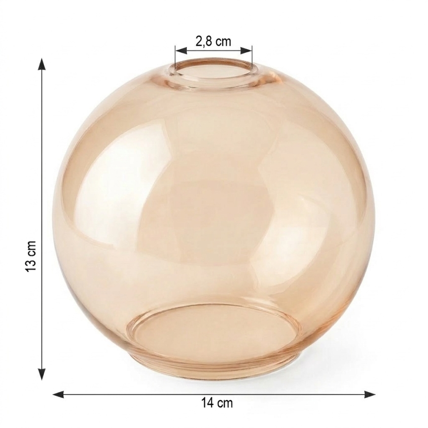 Pakaitinis stiklas POBO, skersmuo 14 cm, dūminė smėlio spalva