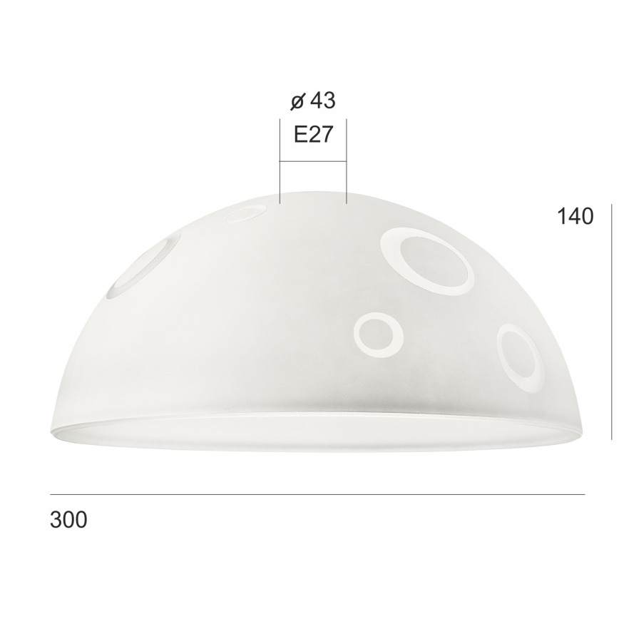 Atsarginis stiklas šviestuvui SFERA E27 140x300 mm balta