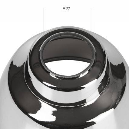 Pakeitimo stiklas šviestuvui MARIO E27 skersmuo 16 cm blizgus chromas