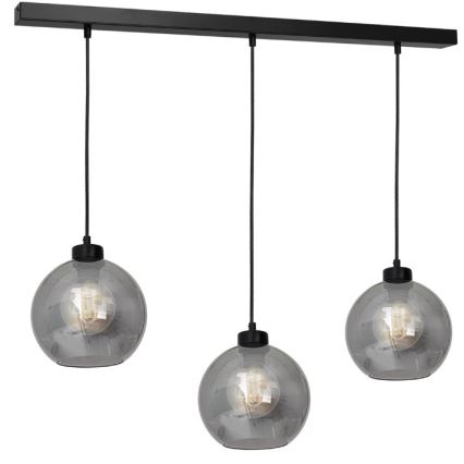 Pakeičiamas universalus SOFIA E27 stiklas, skersmuo 20 cm, dūminės juodos spalvos