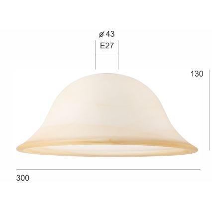 Pakeitimo stiklas šviestuvui SFERA E27 130x300 mm smėlio spalvos