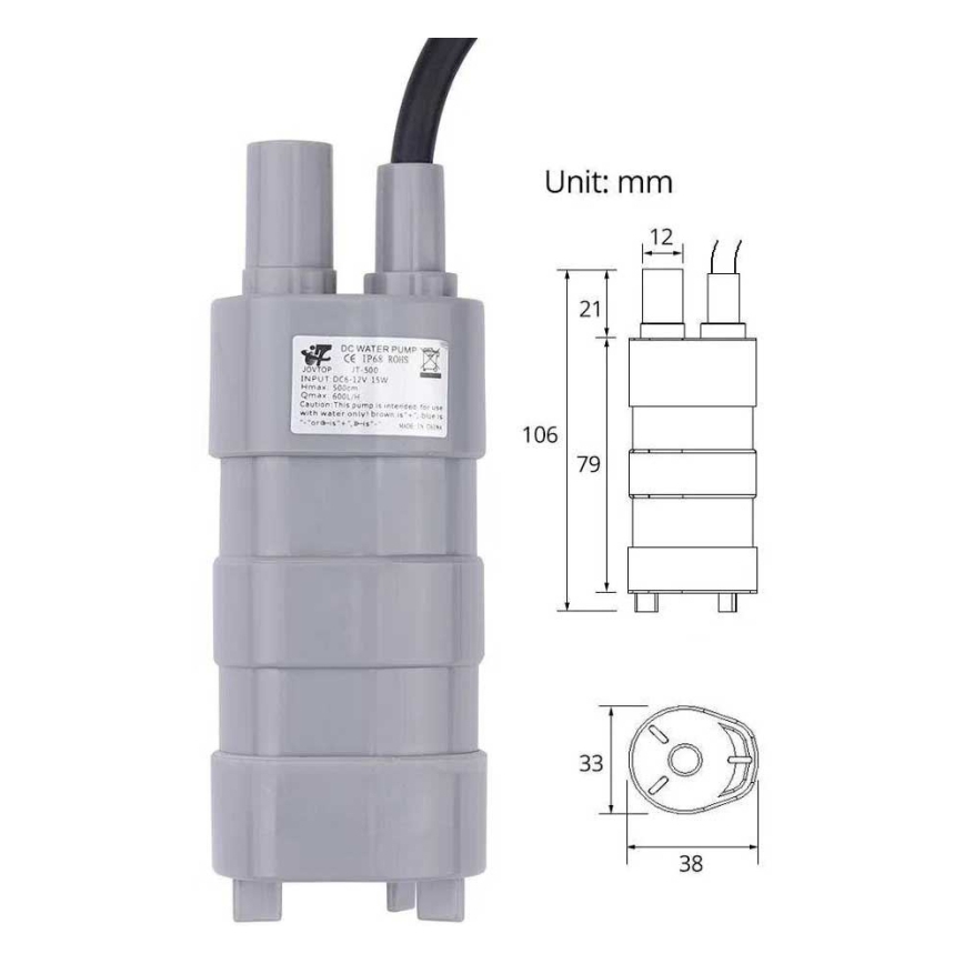 Panardinamas siurblys 12 V, 600 l/val.
