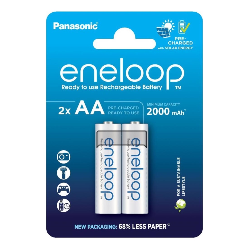 Panasonic - 2 vnt. Įkraunama baterija AA Eneloop 2000 mAh
