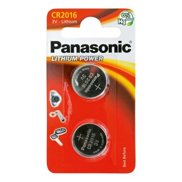 Panasonic - 2 vnt. Ličio baterija (tabletė) CR2016 3V 72 mAh